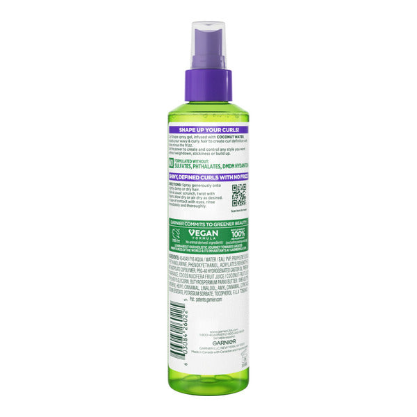 Gel en Spray Definidor de Forma para Rizos Garnier con Agua de Coco