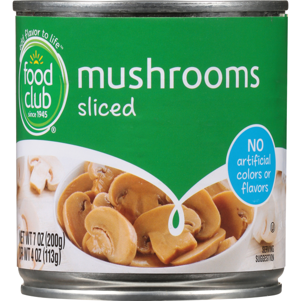 Food Club Sliced Mushrooms - Premium Quality