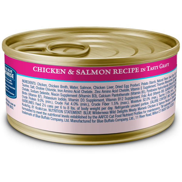 Blue Buffalo Wilderness Delights Nourriture Humide pour Chats - Poulet & Saumon