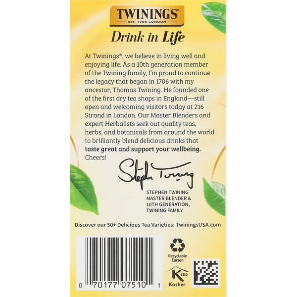 Bolsitas de Té de Hierbas Twinings de Limón y Jengibre