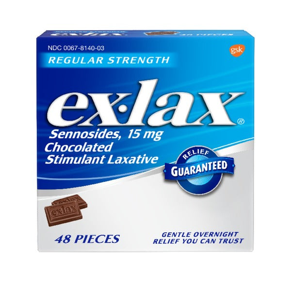 GSK Ex-Lax Regular Strength Stimulant Laxative Chocolated Pieces