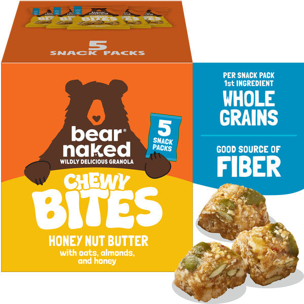 Bear Naked Chewy Granola Bites - Mantequilla de Nuez de Miel (5 Bolsas)