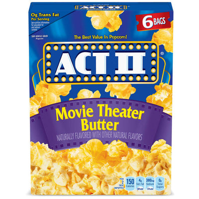 ACT II Palomitas de Maíz con Mantequilla de Cine para Microondas