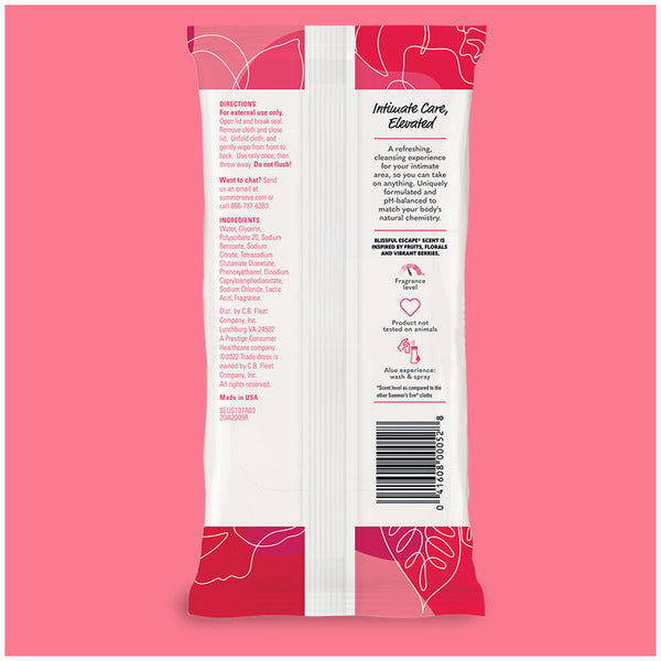 Toallitas de limpieza femenina Summer's Eve, Escape Bendita
