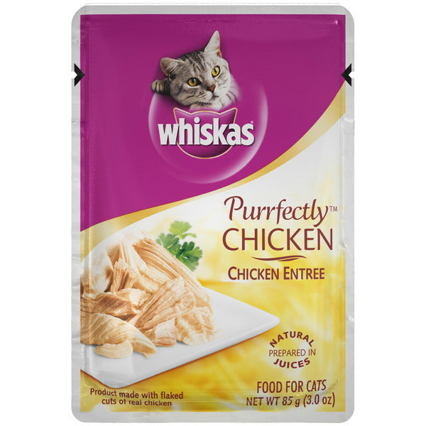 Whiskas Purrfectly Chicken Nourriture Humide pour Chats - Saveur de Poulet