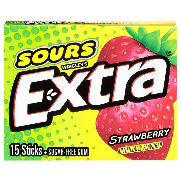 Gomme à mâcher Extra Sours Fraise Sans Sucre