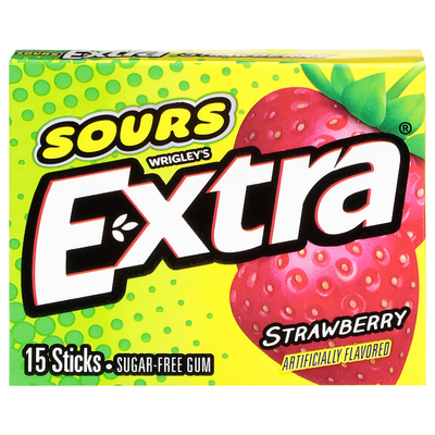 Chicle Extra Sin Azúcar Sours de Fresa