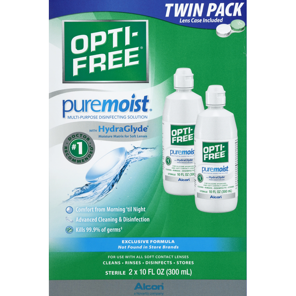 Solución desinfectante multiusos OPTI-FREE, Puremoist, paquete doble