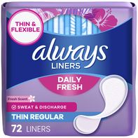 Always Daily Fresh Thin Liners, Regular, Scented