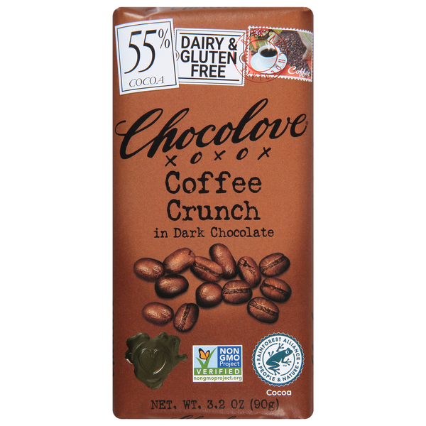 Chocolove Coffee Crunch in Dark Chocolate, 55% Cocoa