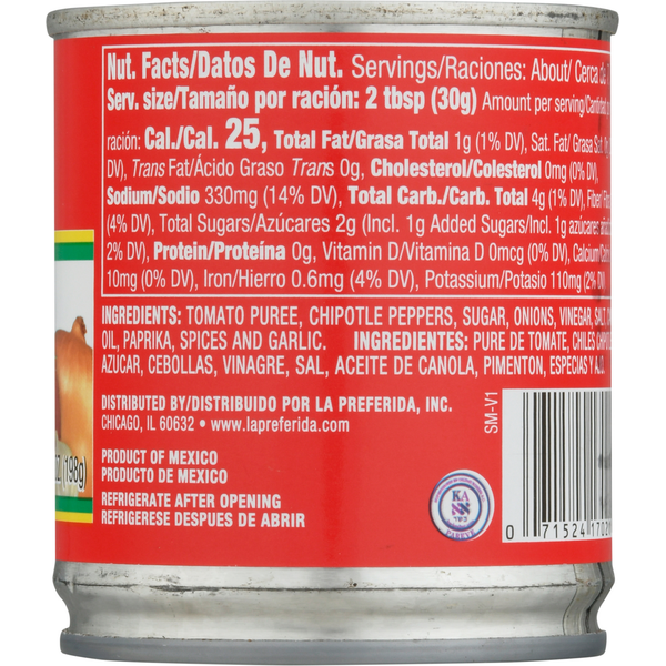 La Preferida Chipotle Salsa Picante Caliente