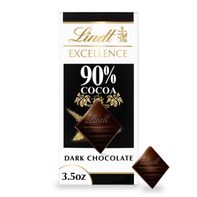 Barre de chocolat noir suprême Lindt Excellence 90% de cacao