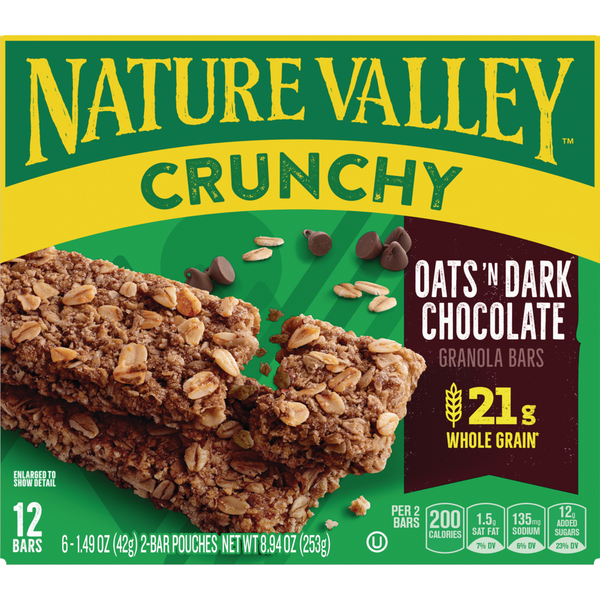 Barritas de Granola Nature Valley Avena y Chocolate Negro