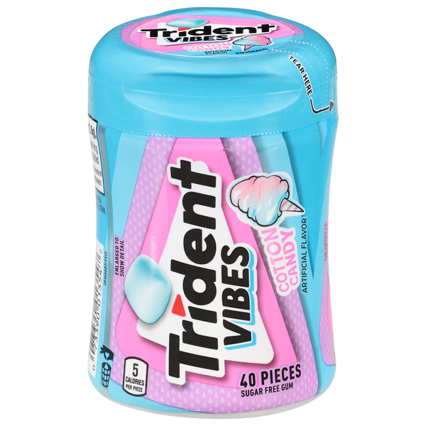 Trident Vibes Chewing Gum sans sucre saveur barbe à papa
