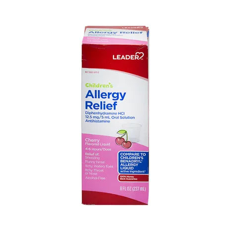 Líquido para el Alivio de Alergias en Niños de Leader, Sabor Cereza, 8 fl oz