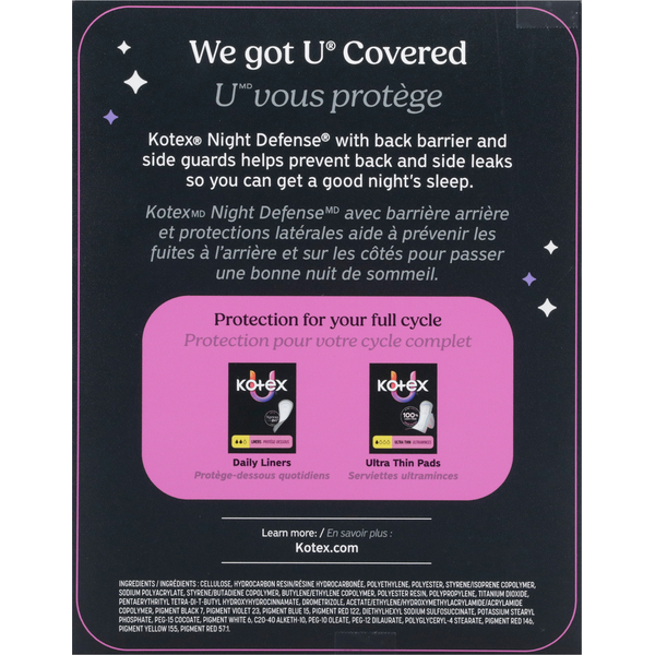 U by Kotex Ultra Thin Extra Heavy Overnight Pads with Wings