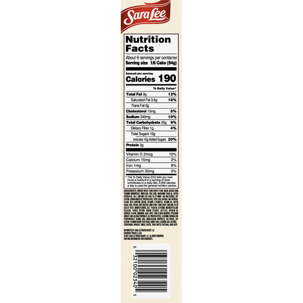 Pastel de Café de Pecan de Sara Lee