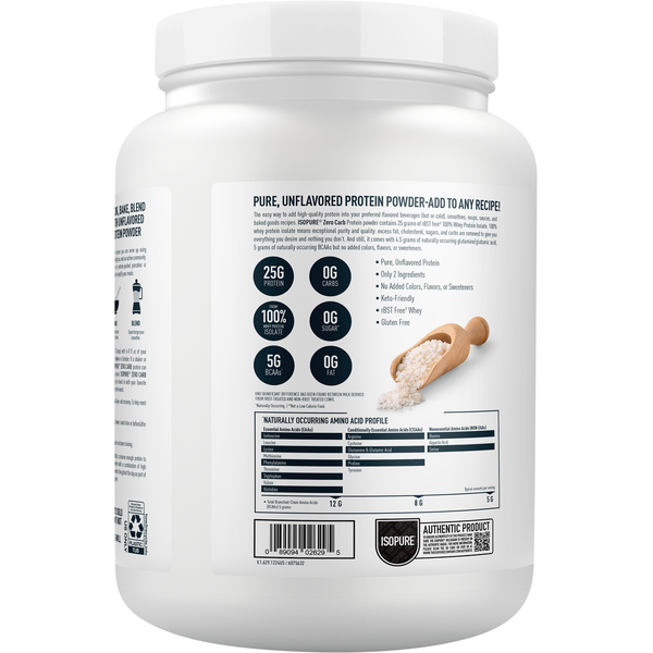 Isopure Unflavored Protein Powder Drink Mix