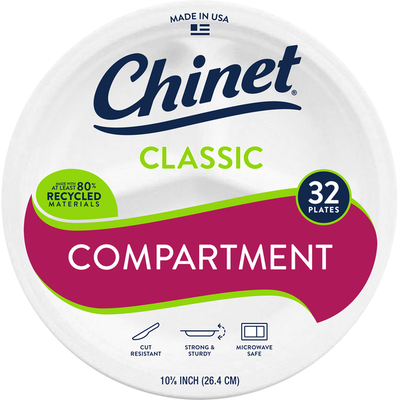 Assiettes compartimentées Chinet Classic - 10,375 pouces