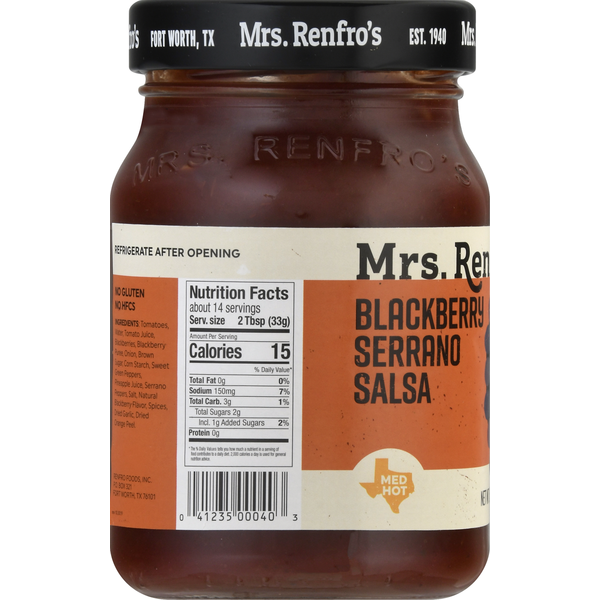 Salsa de Mora Serrano de Mrs. Renfro - Picante Medio