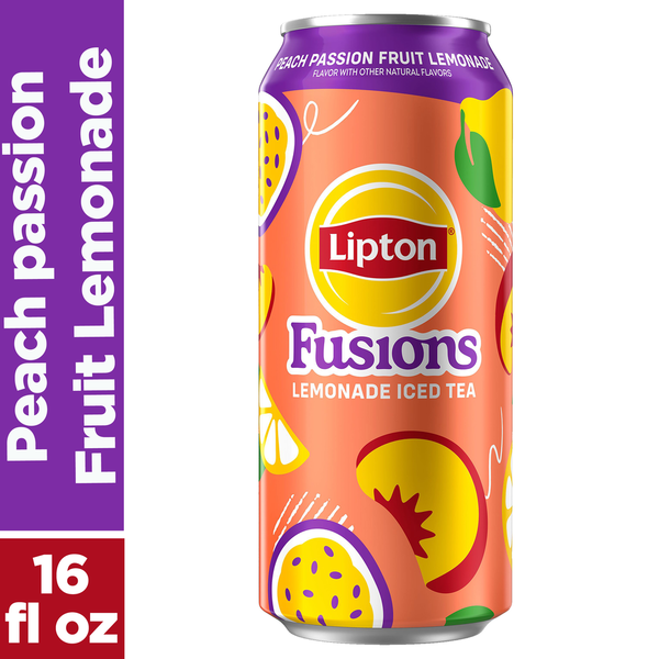 Té helado Lipton de limón con durazno y fruta de la pasión
