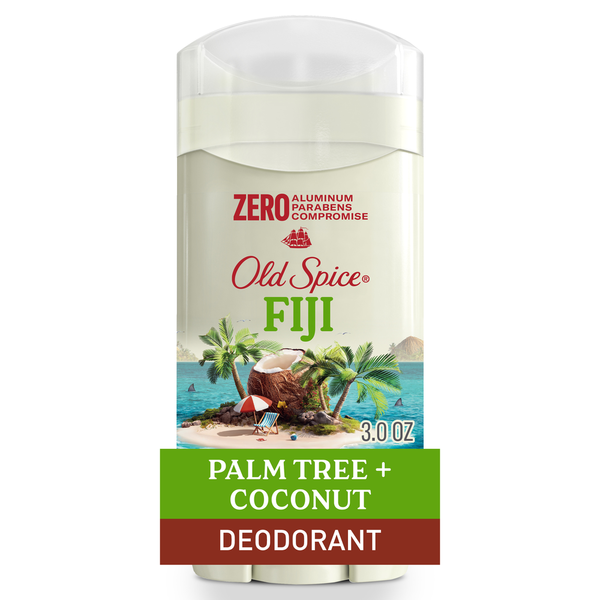 Desodorante para hombres Old Spice sin aluminio Fiji con palmera