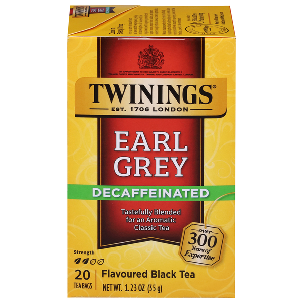 Sachets de thé noir décaféiné Earl Grey de Twinings