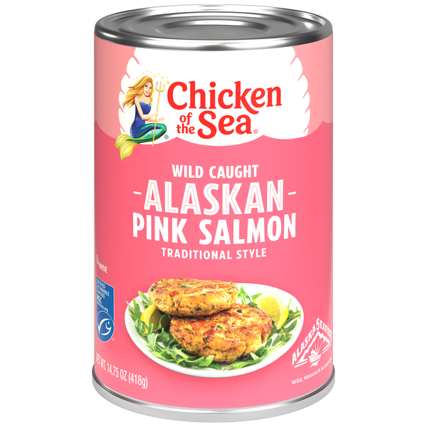 Saumon rose d'Alaska pêché à la ligne de Chicken of the Sea, style traditionnel