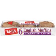 Bays Cinnamon Raisin Pre-sliced English Muffins - 6 Count