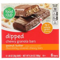Food Club Peanut Butter Dipped Chocolatey Covered Granola Bars