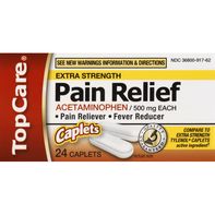 TopCare Extra Strength Pain Relief, 500 mg, Caplets