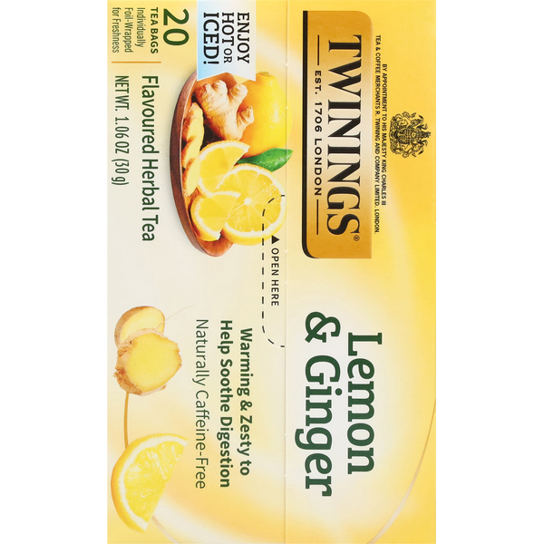 Bolsitas de Té de Hierbas Twinings de Limón y Jengibre