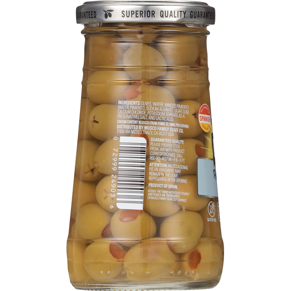 Aceitunas Manzanilla Rellenas de Pimiento con Bajo Contenido de Sodio Pearls