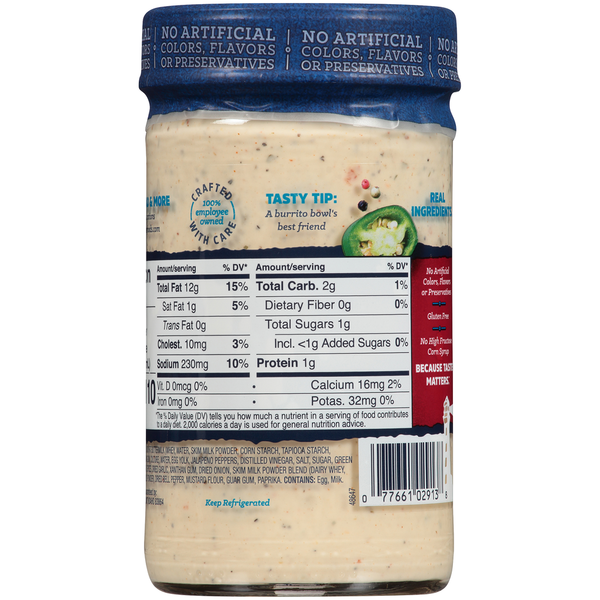 Vinaigrette et trempette Ranch Jalapeño Litehouse