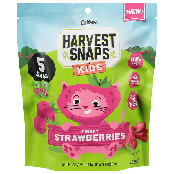 Snacks crujientes de fresa Harvest Snaps para niños