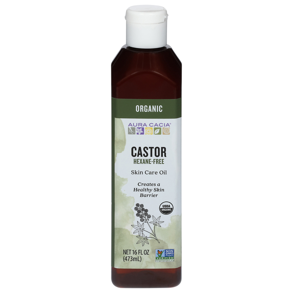 Aceite de Cuidado de Piel de Ricino Libre de Hexano Aura Cacia
