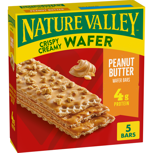 Barras de Wafle Cremosas y Crujientes de Mantequilla de Maní Nature Valley