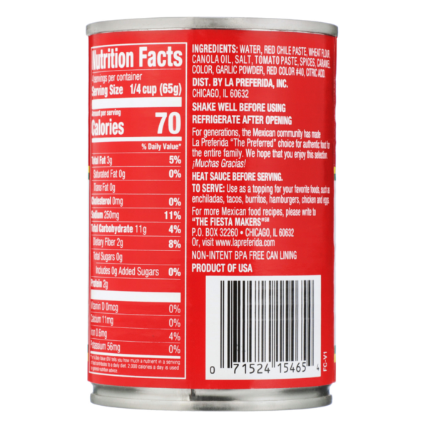 La Preferida Salsa de Enchilada de Chile Rojo Suave