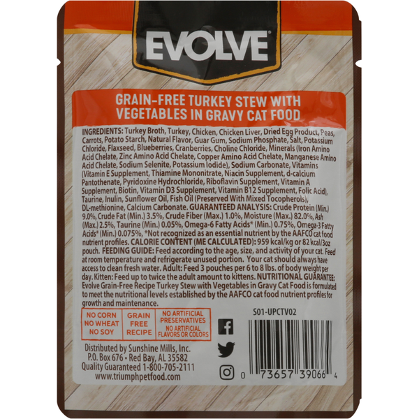 Guiso de Pavo EVOLVE con Verduras para Gatos