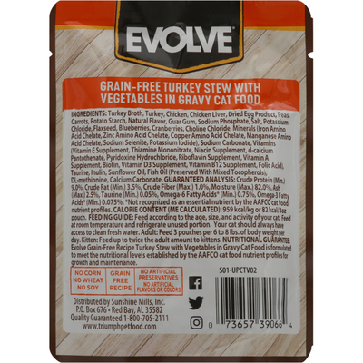 Guiso de Pavo EVOLVE con Verduras para Gatos