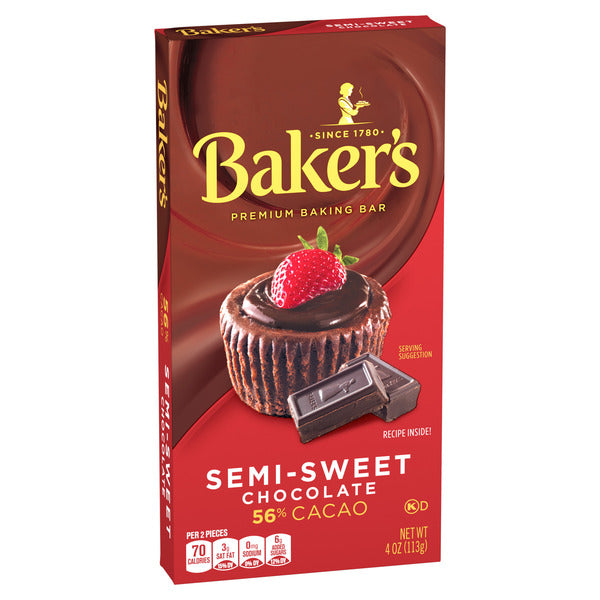 Barre de chocolat semi-sucré premium Baker's - 56% cacao