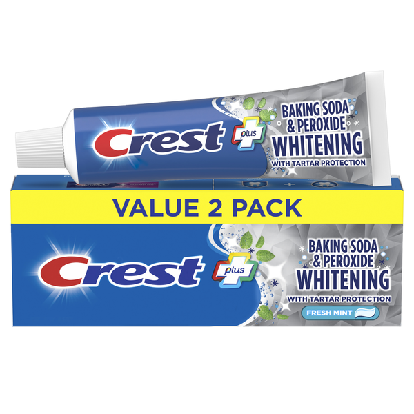 Pasta de dientes Crest para protección contra caries y sarro con bicarbonato y peróxido