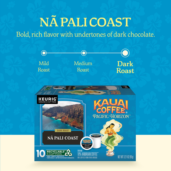 K-Cups de café Kauai - 10 % de torréfaction foncée hawaïenne