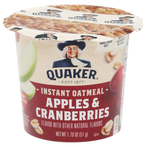 Flocons d'avoine instantanés Quaker avec pommes et canneberges
