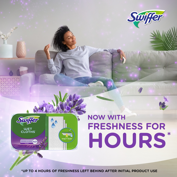 Chiffons de nettoyage humide Swiffer Sweeper avec fraîcheur Febreze