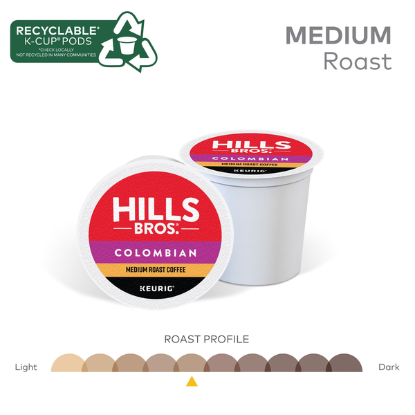 Cápsulas de café colombiano de tueste medio premium Arabica de Hills Bros.