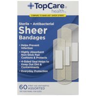 TopCare Antibacterial Adhesive Bandages - Assorted Sizes