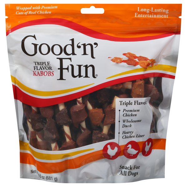 Good 'n' Fun Kabobs de Friandises pour Chiens Triple Saveur