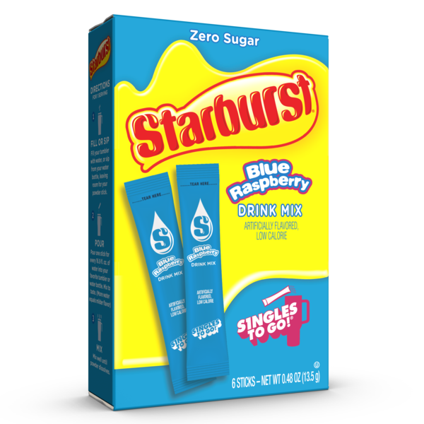 STARBURST Blue Raspberry Drink Mix - Low Calorie Delight
