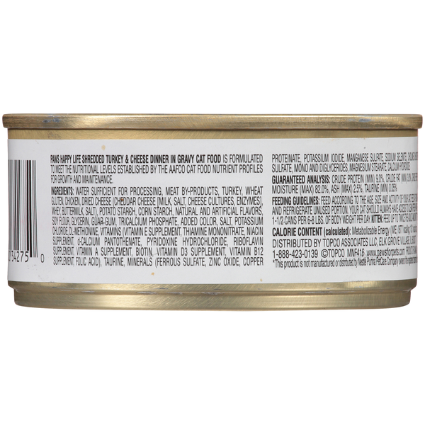 Paws Happy Life Turkey & Cheese Dinner In Gravy Cat Food